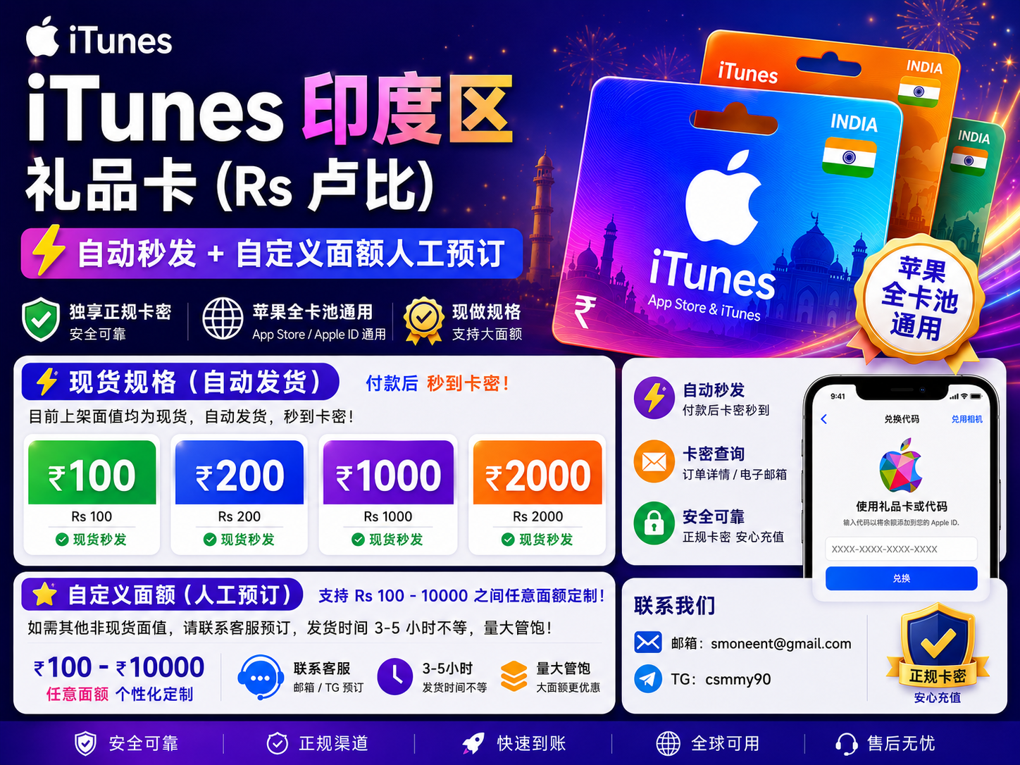 iTunes印度礼品卡