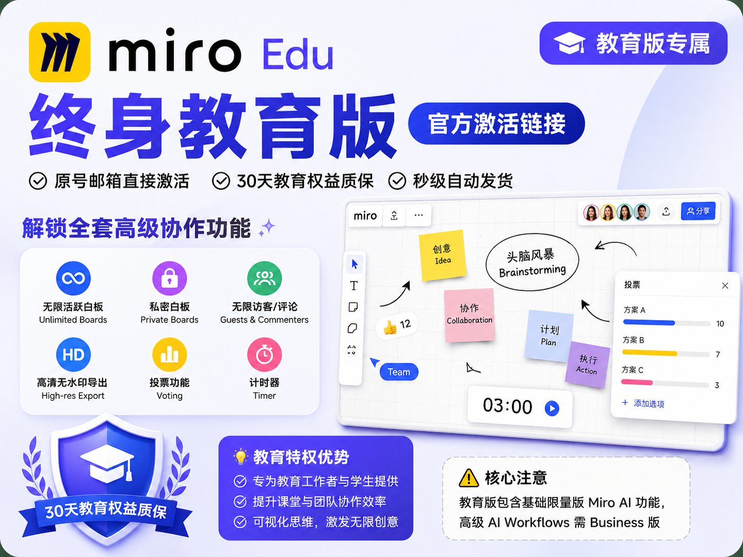 Miro Edu 终身教育版 官方激活链接 [原号邮箱直接激活]