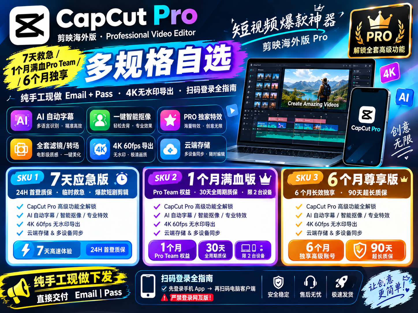 CapCut Pro 剪映海外版 多规格自选
