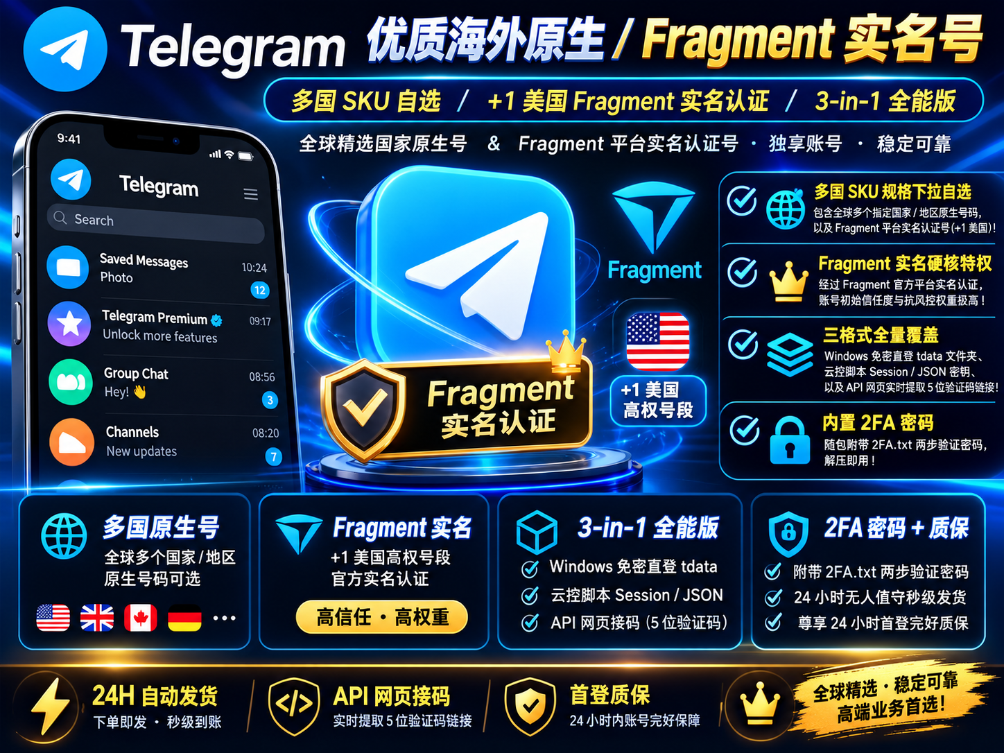 Telegram 独享账号 [支持国家定制]