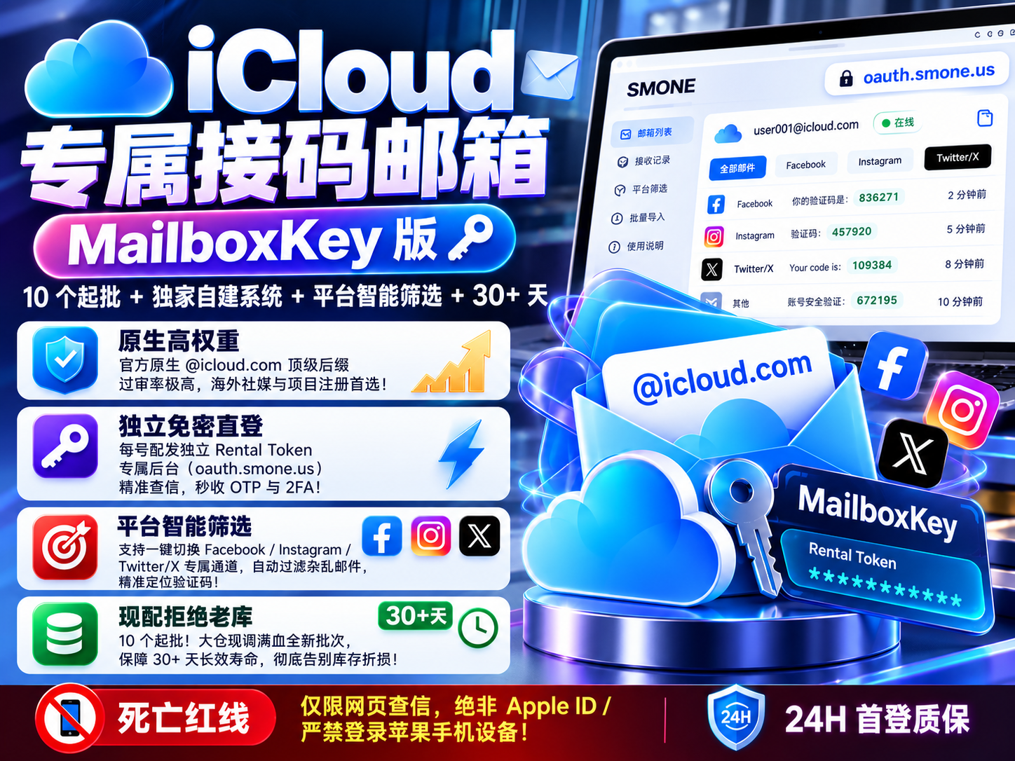 iCloud 专属接码邮箱 MailboxKey 版 [10 个起批]
